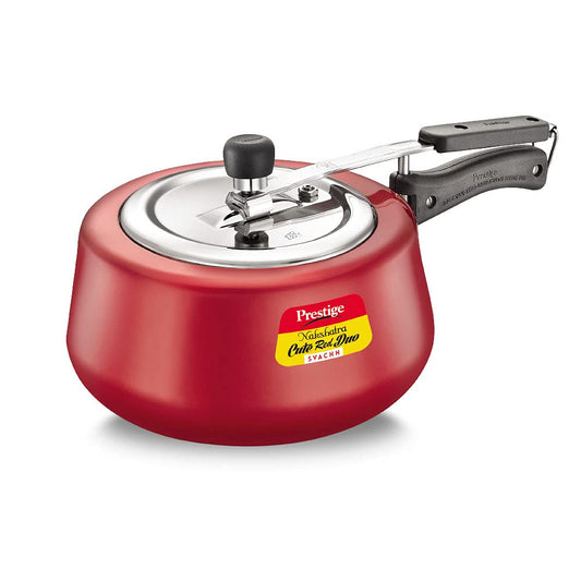 Prestige Nakshatra Cute Duo Svachh Aluminium Inner Lid Pressure Cooker, 2 Litres, Red - 10764