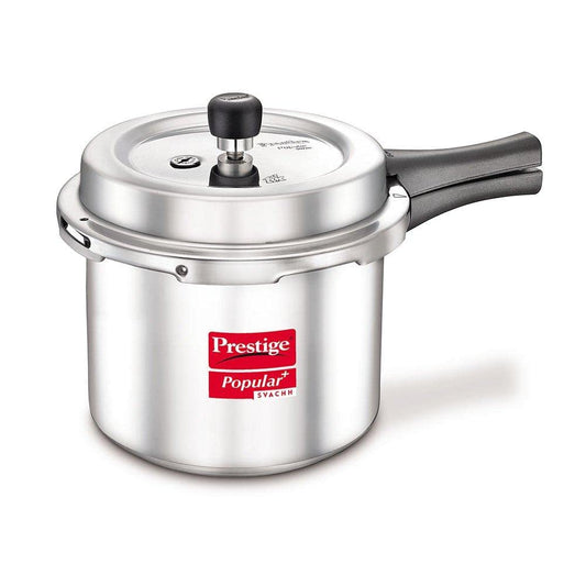 Prestige Popular Plus Svachh Aluminium Gas and Induction Compatible Outer Lid Pressure Cooker 2 Litres (Tall) - 10169