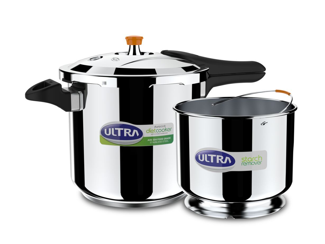 Elgi Ultra Stainless Steel Diet Cooker 8 Litres With Starch Remover