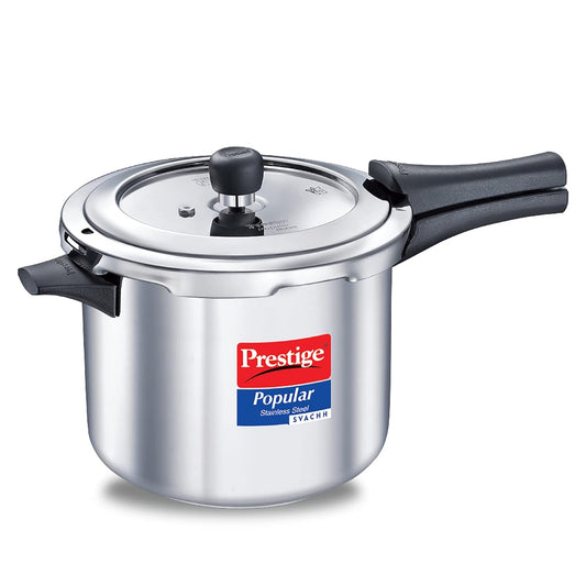 Prestige Svachh Popular Spillage Control Stainless Steel Outer Lid Pressure Cooker, 5 Liters - 20173