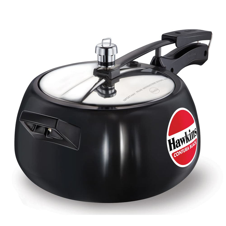 Hawkins Contura Hard Anodized Pressure Cooker, 5 Liters, Black - CB50