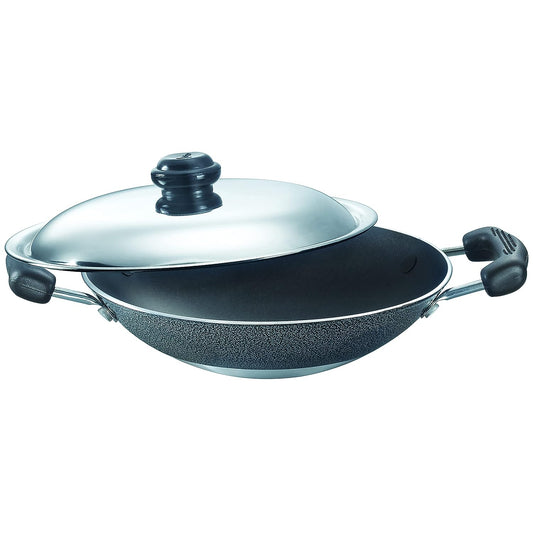 Prestige Omega Select Plus Aluminium Residue Free Non-Stick Deep Appachetty with Lid, 20cms - 30739