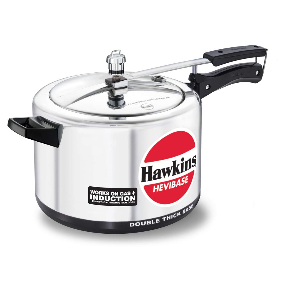 Hawkins Hevibase 8 Litres Wide Induction Base Aluminium Inner Lid Pressure Cooker - IH80