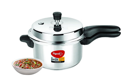 Pigeon Inox Stainless Steel Outer Lid Pressure Cooker 5 Litres, Induction Base - 14046
