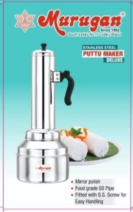 Murugan Deluxe Stainless Steel Puttu Maker | Puttukudam Large