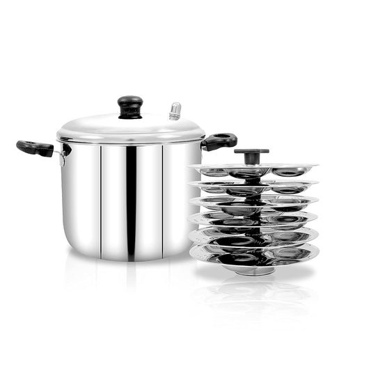 Pigeon Desire Stainless Steel Idly Cooker Pot | Idli Pot compatible with Induction and Gas Stove 6 Plates | 24 idlis - 50093