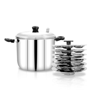 Pigeon Desire Stainless Steel Idly Cooker Pot | Idli Pot compatible with Induction and Gas Stove 6 Plates | 24 idlis - 50093