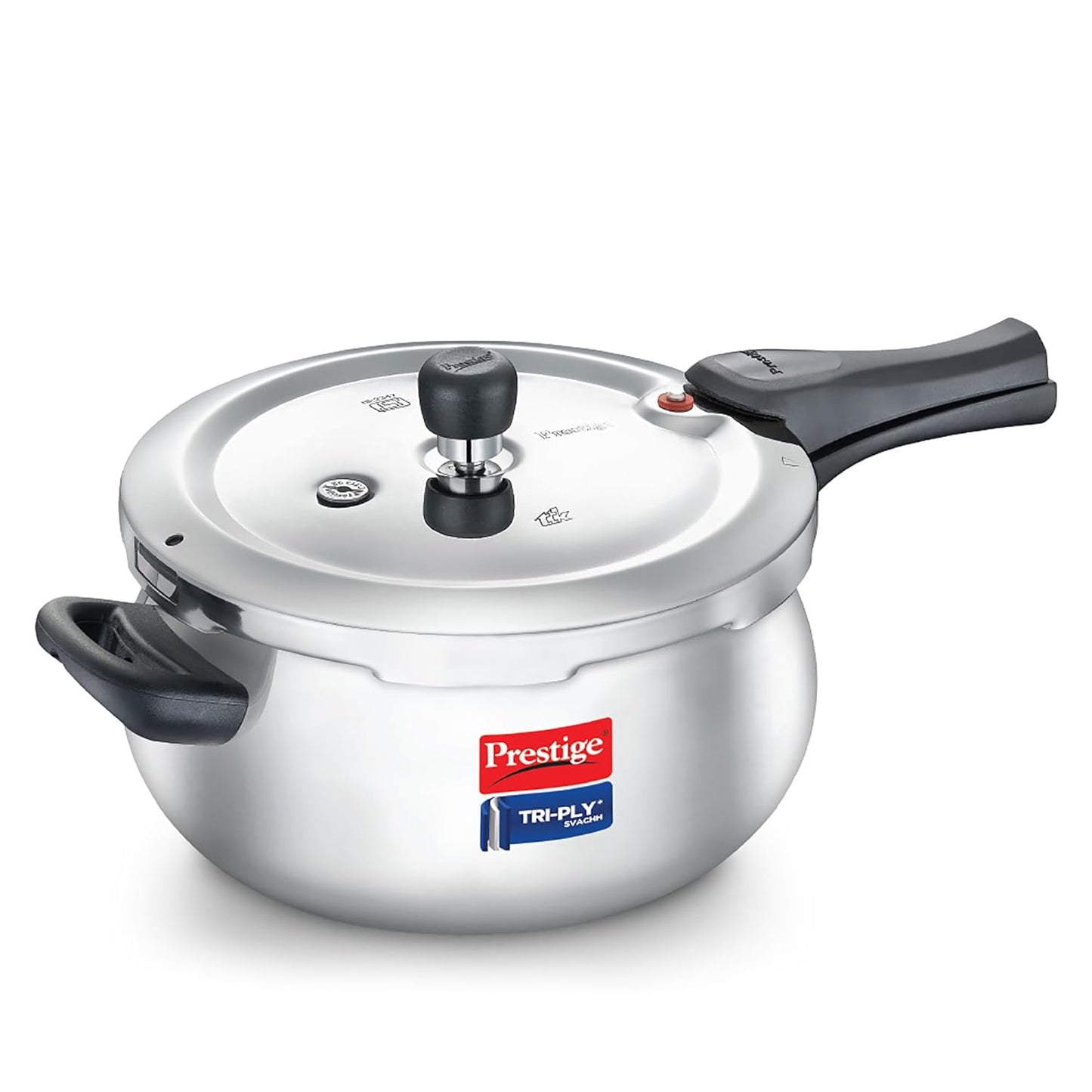 Prestige 5 Litres Svachh Tri-Ply handi pressure cooker Outer Lid | Deep Lid for spillage control | Metallic Safety Plus | 5 years warranty - 20707