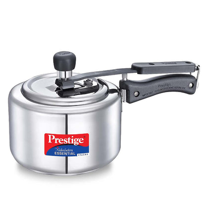 Prestige Nakshatra Essential Svachh Stainless Steel Pressure Cookers 2 Litres, Silver, Tri-Ply Bottom, Inner Lid - 20536