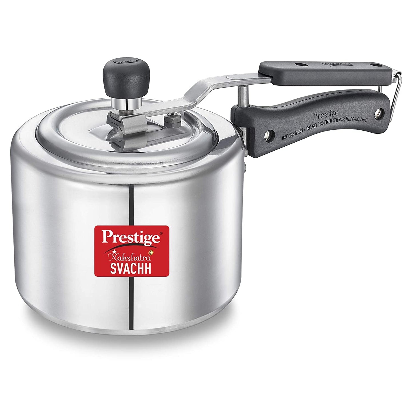 Prestige Svachh 2 Litres, Straight Wall Aluminium Inner Lid Pressure Cooker, with deep lid for Spillage Control - 10732