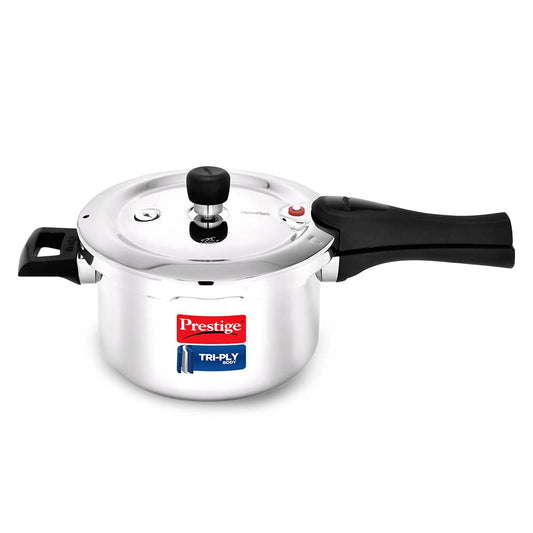 Prestige Svachh Triply Outer Lid Pressure Cooker with Unique Deep Lid for Spillage Control 3 Litres, 304 Stainless Steel Inner Surface, Thick Gauge Aluminium - 20702