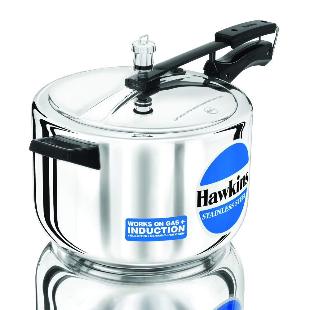 Hawkins Stainless Steel Induction Compatible Inner Lid Pressure Cooker, 8 Litres Wide - HSS80