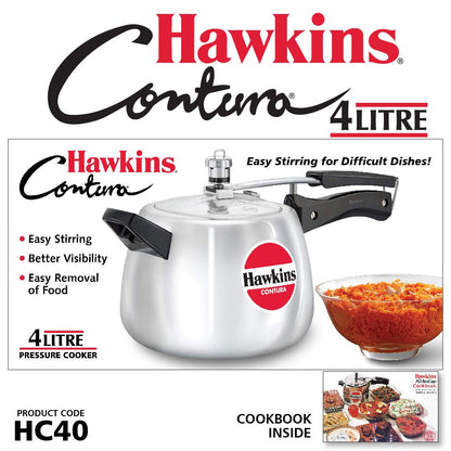 Hawkins Contura Aluminium Inner Lid Pressure Cooker, 4 Litres - HC40