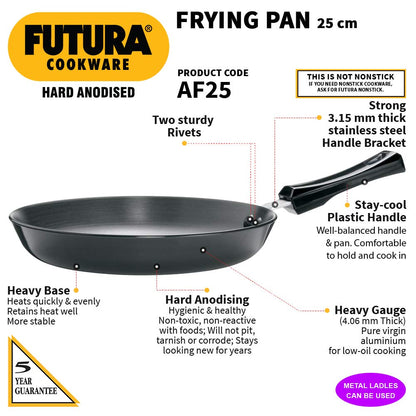 Hawkins Futura Hard Anodised Fry Pan 25 cms | 4.06mm - AF 25