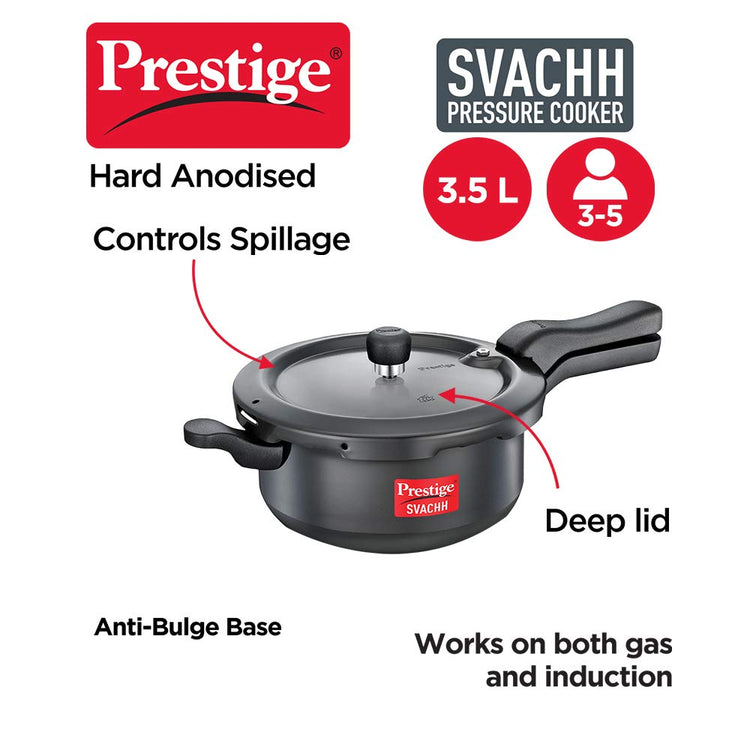 Prestige Svachh Outer Lid Pressure Pan with Hard Anodized Body 3.5 Litres - 20225
