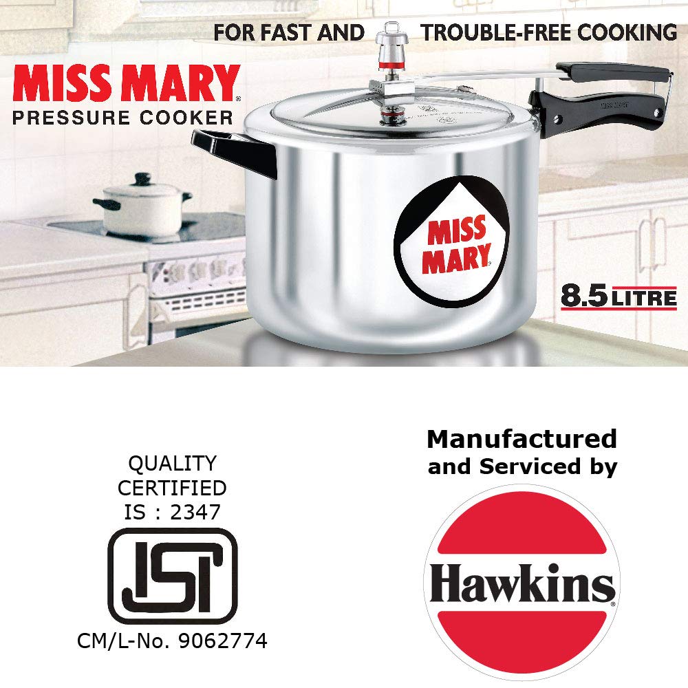 Hawkins Miss Mary Aluminium Inner Lid Pressure Cooker 8.5 Litres - MM85