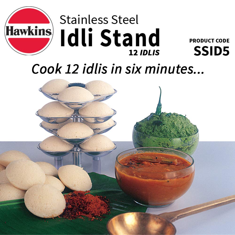 Hawkins Stainless Steel Idli Stand - 12 Idlis, (For 5 Litre and bigger Pressure Cooker) - SSID5