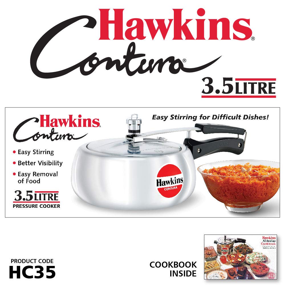 Hawkins Contura Aluminium Inner Lid Pressure Cooker, 3.5 Litres - HC35