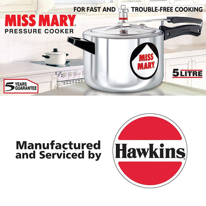 Hawkins Miss Mary Aluminium Inner Lid Pressure Cooker 5 Litres - MM50