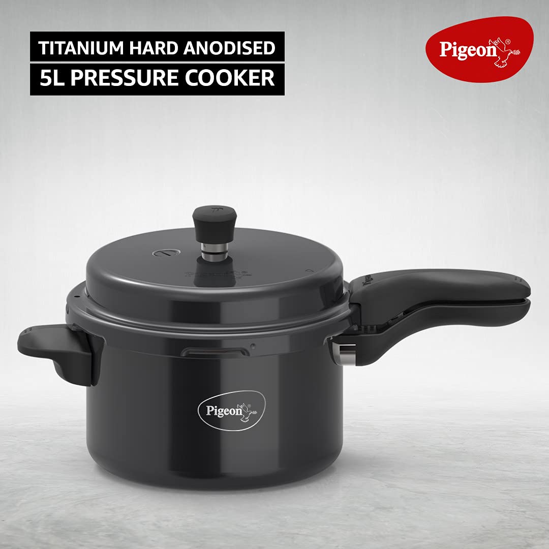 Pigeon Titanium Hard Anodized Aluminium Outer Lid Pressure Cooker 5 Litres - 12294