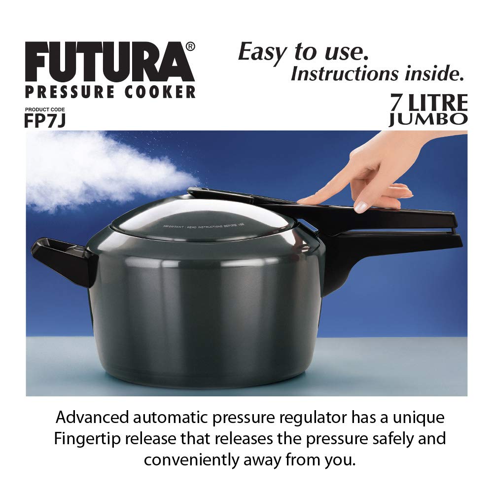 Hawkins Futura Hard Anodised Aluminium Inner Lid Pressure Cooker 7 Lit ekitchen.in