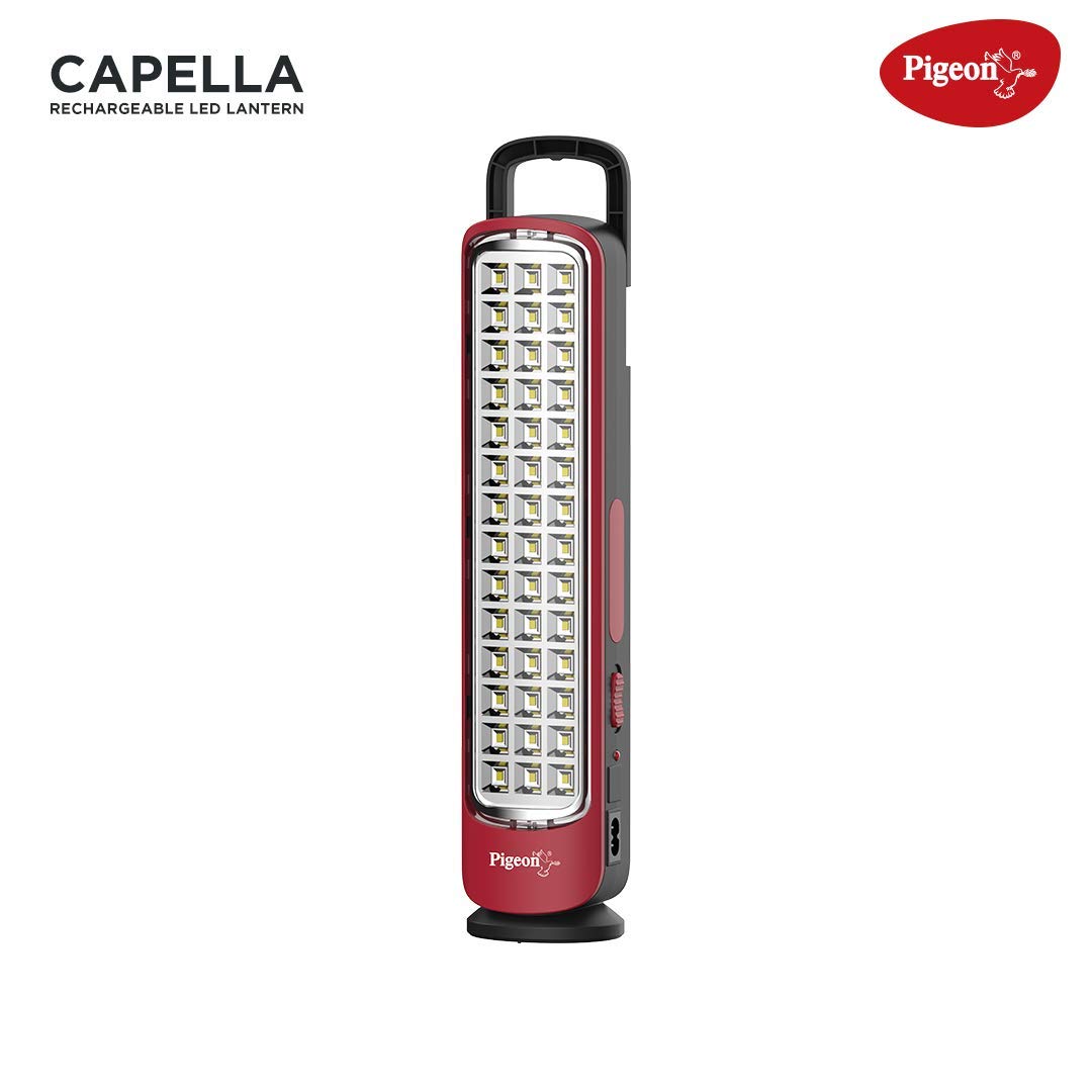 Pigeon Capella LED Rechargeable Emergency Lamp with 2 x 1600 mAH Battery and 8 Hours Backup (Red) - 14436