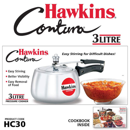 Hawkins Contura Aluminium Inner Lid Pressure Cooker, 3 Litres - HC30