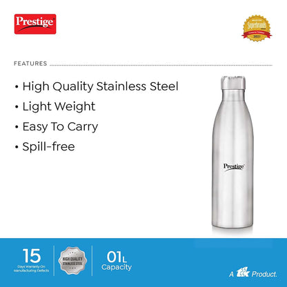 Prestige PSSB 03 Ss Single Walled Stainless Steel Water Bottle 1 Litres - 42924