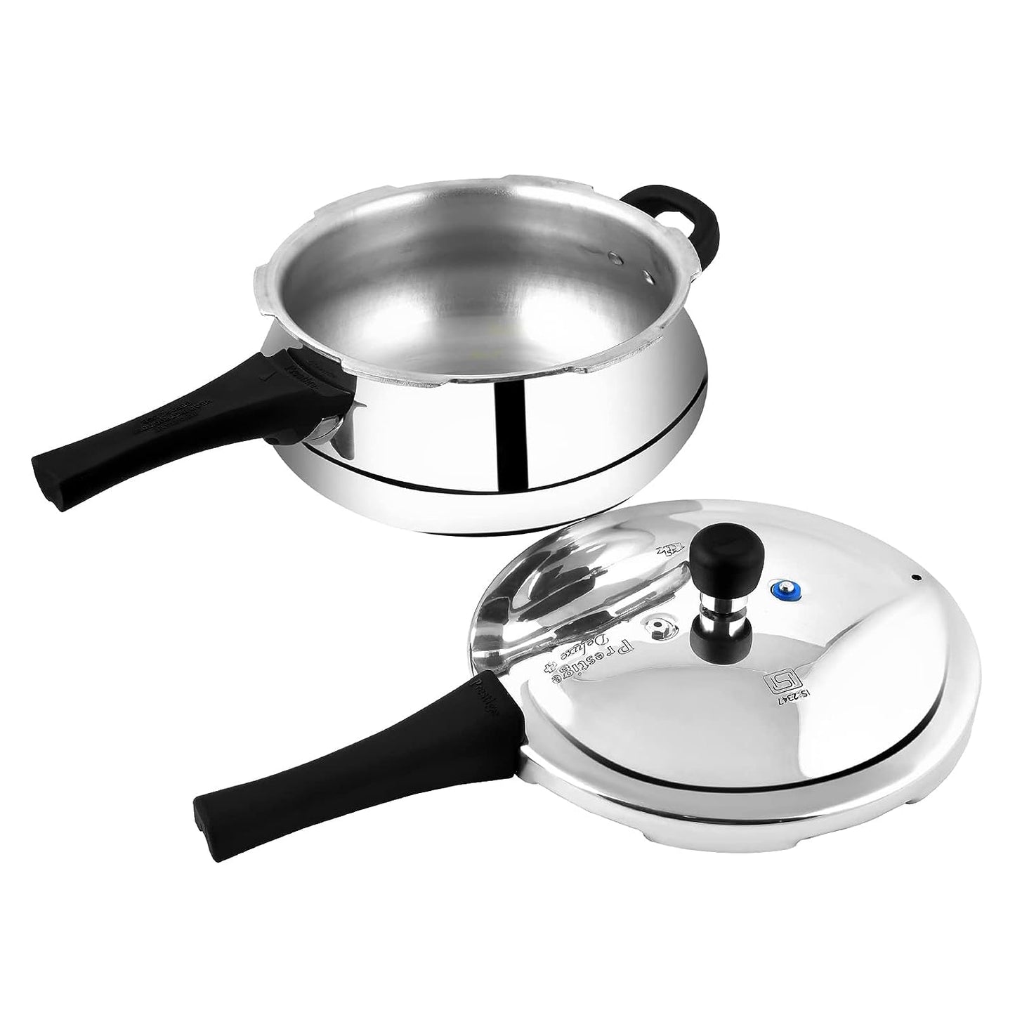 Prestige Deluxe Plus Induction Base Aluminium Outer Lid Pressure Handi, 5 Litres - 10794