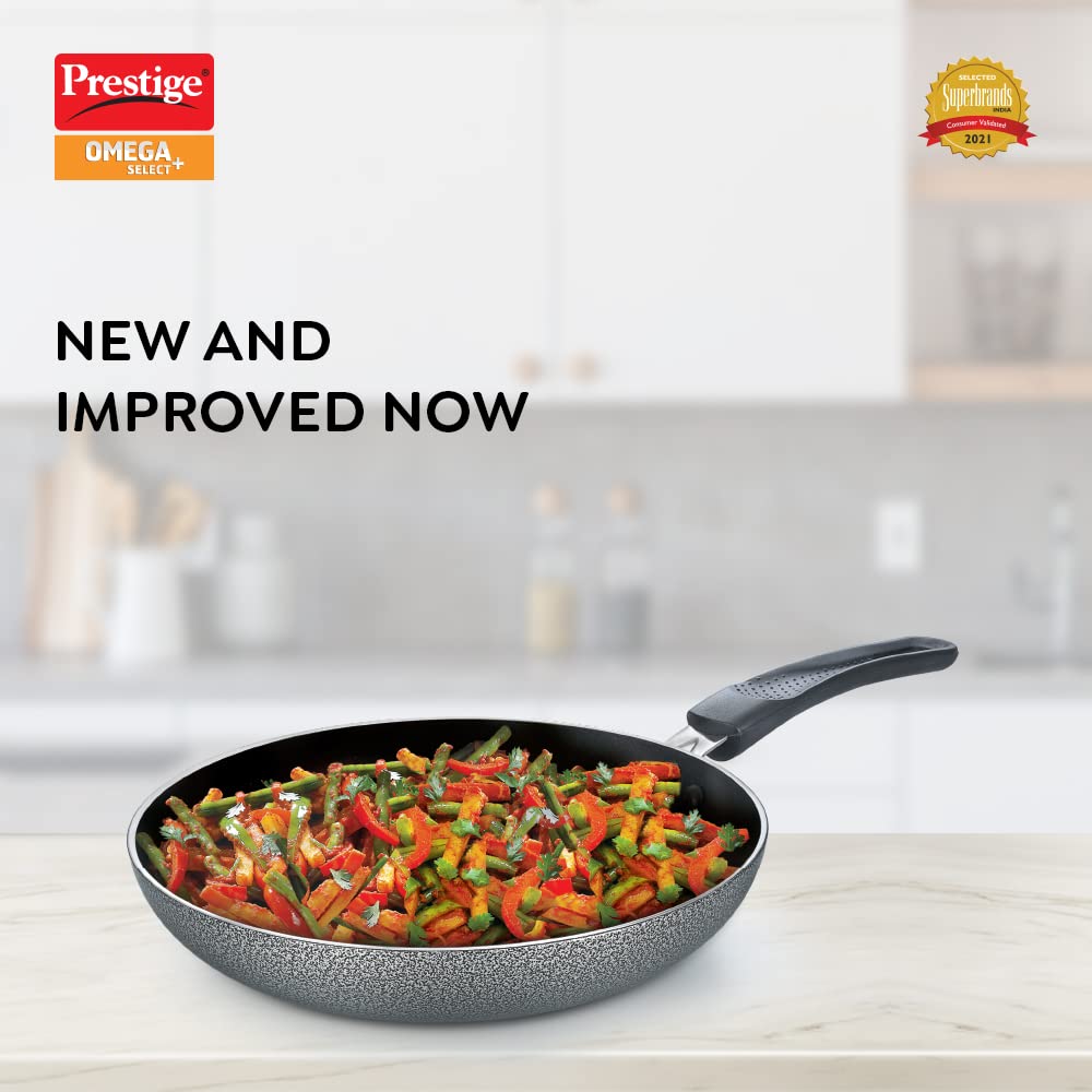 Prestige Omega Select Plus Aluminium Non-Stick Fry Pan, 25cms, Black (non induction) - 30715