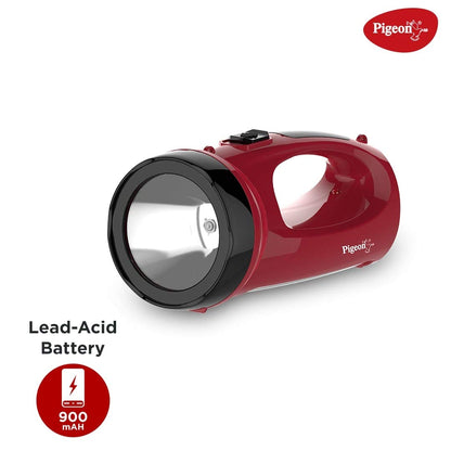 Pigeon Rigel LED Emergency Rechargeable Lamp with 900 mAH and 4 Hours Backup (Red) - 14434