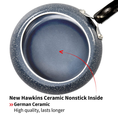 Hawkins Ceramic Nonstick 3 Litres Pressure Cooker, Induction Base Inner Lid Cooker, Granite Contura shaped Cooker - ICC30