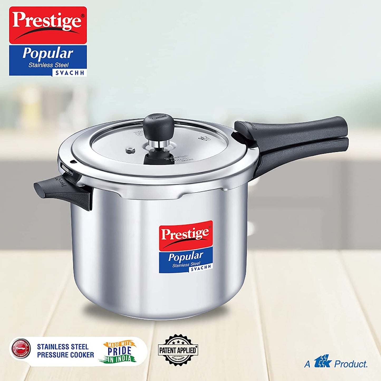 Prestige Svachh Popular Spillage Control Stainless Steel Outer Lid Pressure Cooker, 2 Liters - 20171