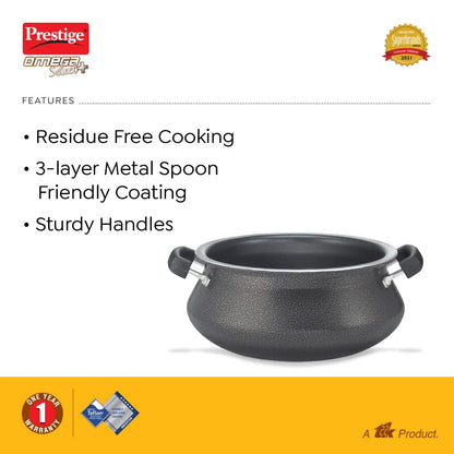 Prestige Omega Select Plus Non-stick Aluminium Junior Handi with Stainless Steel lid 4 Litres - 30732