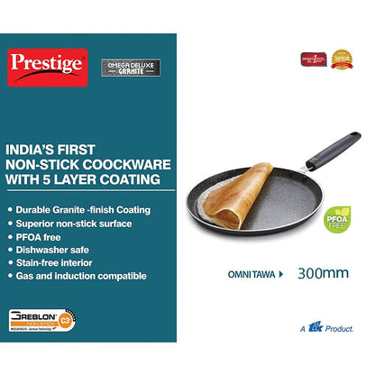 Prestige Omega Deluxe Granite Non-stick Round Base Omni Tawa 300mm - 36303