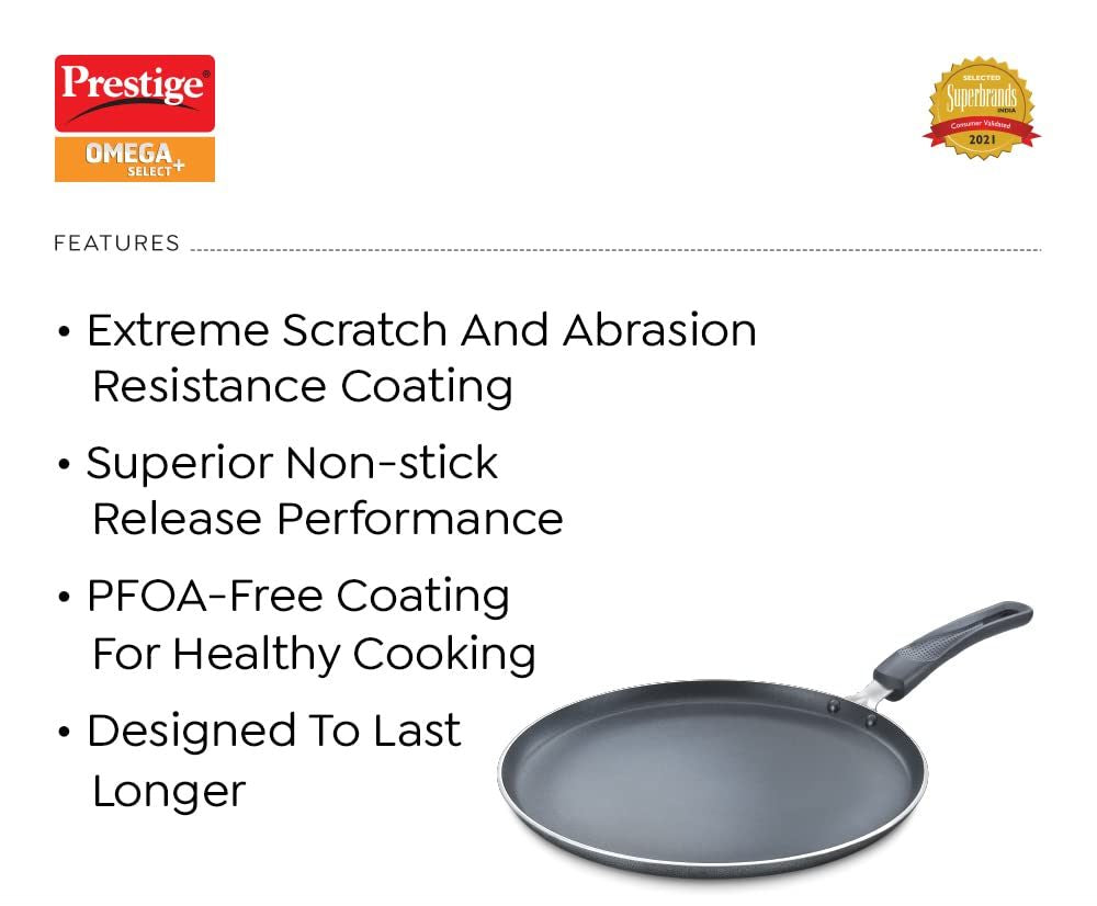 Prestige Omega Select plus Aluminium Non-Stick Omni Tawa, 300 cms - 30711