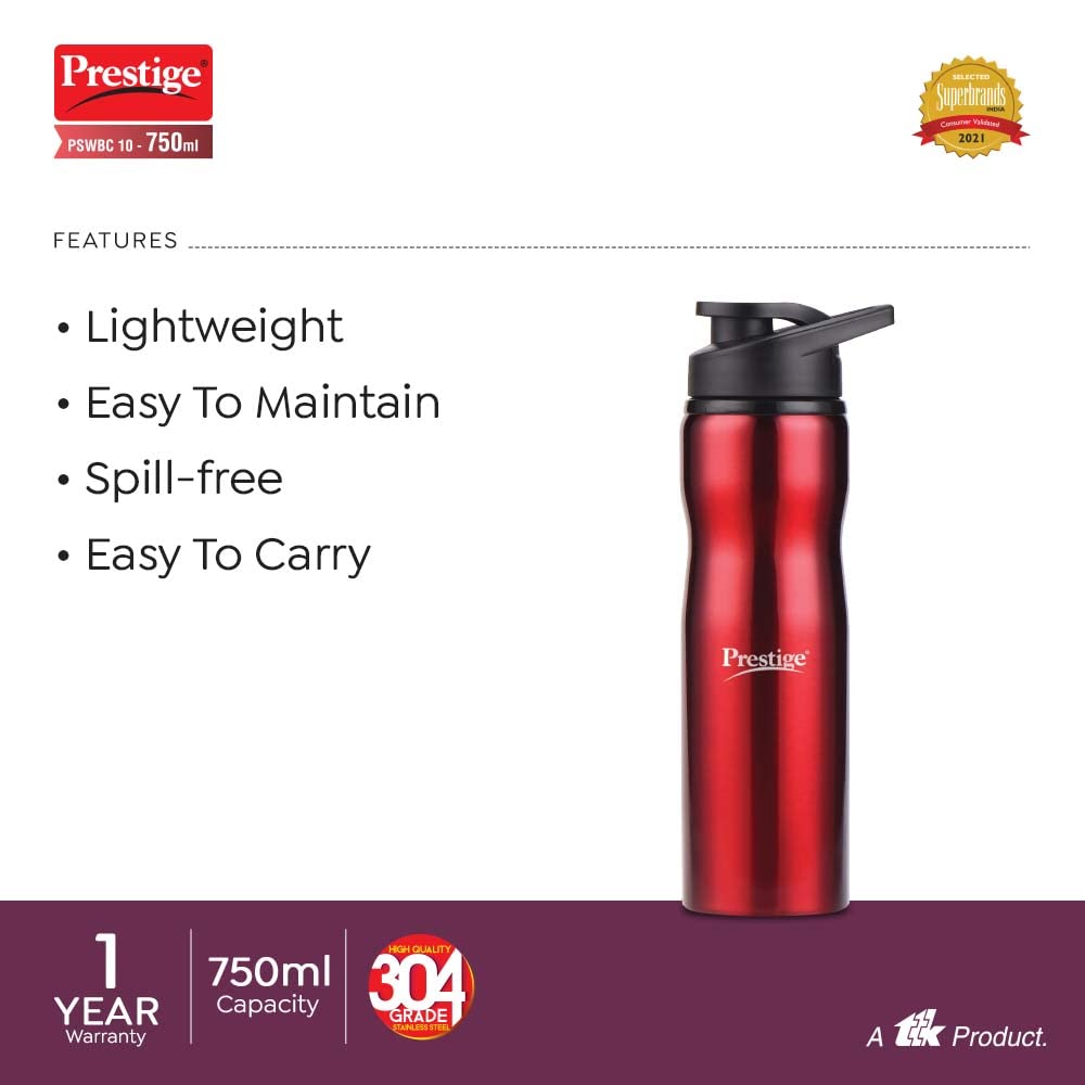 Prestige PSWBC 10 SS Stainless Steel Water Bottle 750 ml (Pack of 1) - 42809