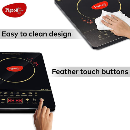Pigeon Acer Plus 1800 Watt Induction Cooktop with Feather Touch Control - 14429