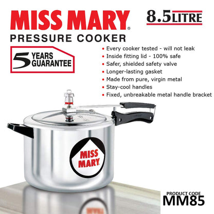 Hawkins Miss Mary Aluminium Inner Lid Pressure Cooker 8.5 Litres - MM85