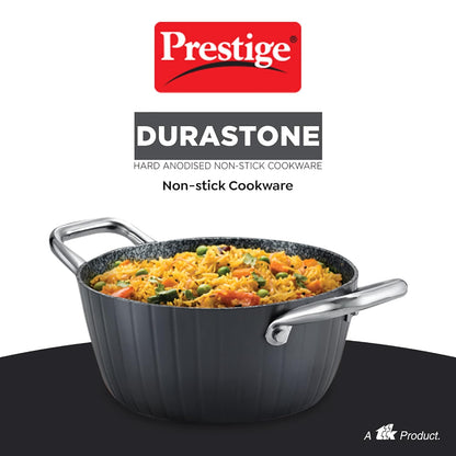 Prestige Durastone Hard Anodised 6 Layer Non-Stick Casserole with Glass Lid