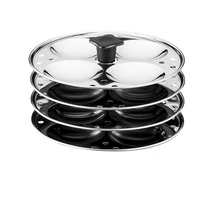 Pigeon Classic Stainless Steel Idly Cooker Pot | Idli Pot compatible with Induction and Gas Stove 4 Plates | 16 idlis - 50090