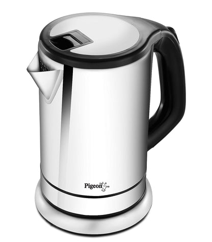 Pigeon Zen Kettle with Stainless Steel Body, 1.8 litres with 1500 Watt, Boiler for Water, Milk, Tea, Coffee, Instant Noodles, Soup etc - 14528