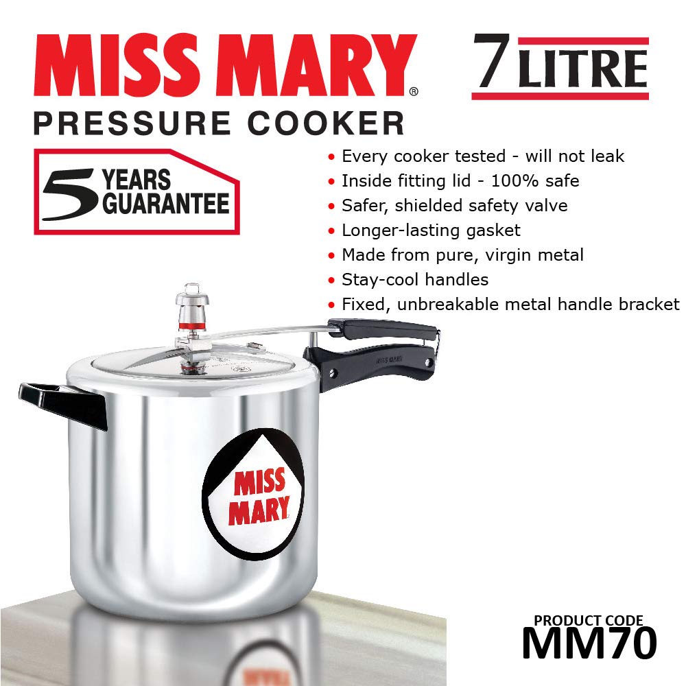 Hawkins Miss Mary Aluminium Inner Lid Pressure Cooker 7 Litres - MM70