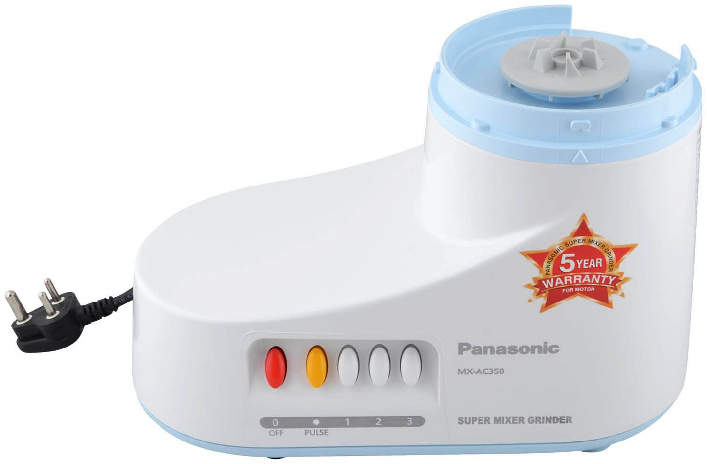 Panasonic MX-AC 350 Super Mixer Grinder, 550 Watts, 3 Jars