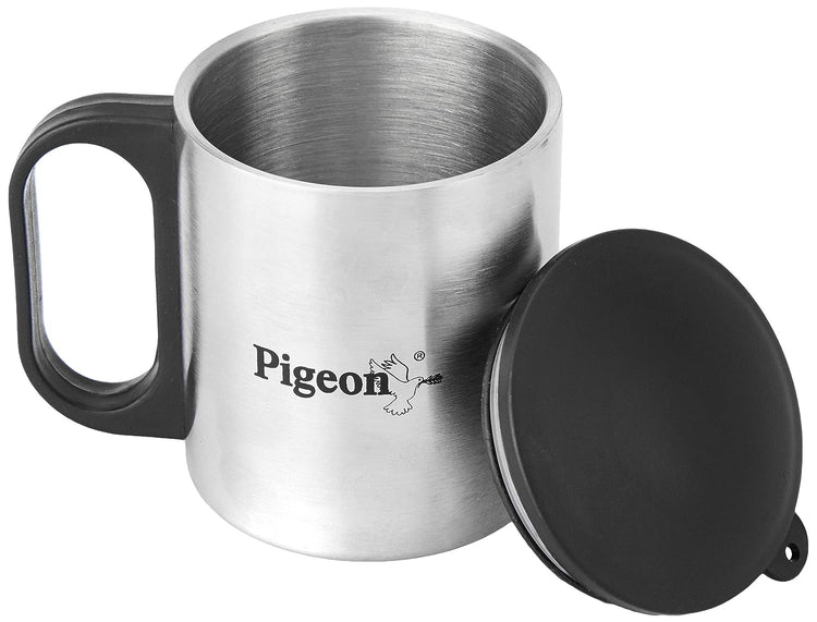 Pigeon Crown Stainless Steel Coffee Mug with Lid Set With Lid 180ml each - 10034