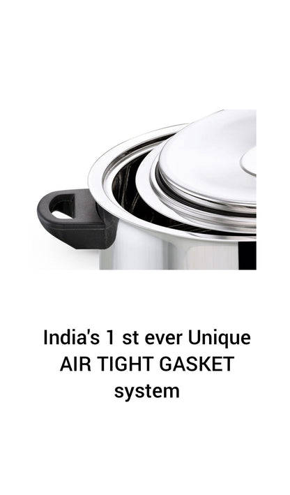 Murugan Stainless Steel Evasilva Deluxe Dish Hot Box | Casserole | With Gasket for Unique Air-Tight System