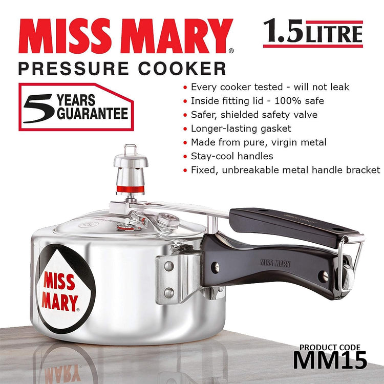 Hawkins Miss Mary Aluminium Inner Lid Pressure Cooker 1.5 Litres - MM15