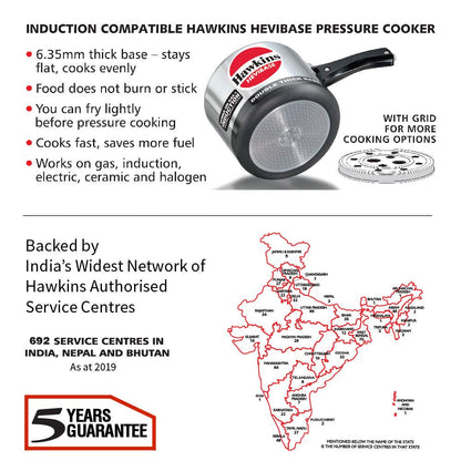 Hawkins Hevibase 3 Litres Induction Base Aluminium Inner Lid Pressure Cooker - IH30