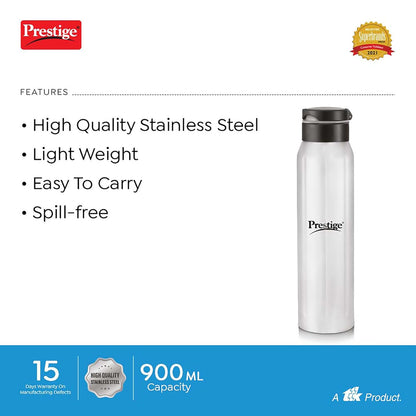 Prestige PSSB 05-SS Single Walled Stainless Steel Water Bottle 900ml - 42927