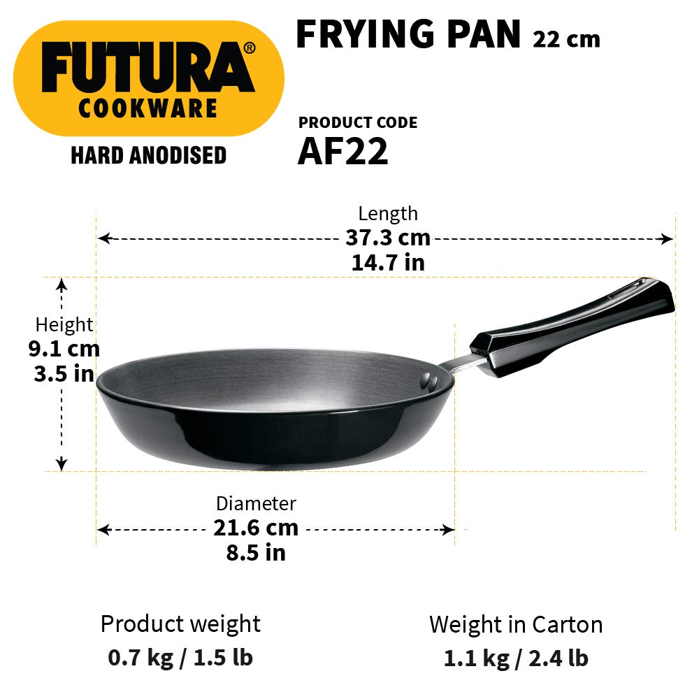 Hawkins Futura Hard Anodised Fry Pan 22 cms | 4.06mm - AF 22